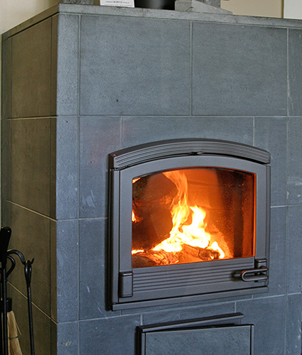 newly installed masonry heater in Geist IN