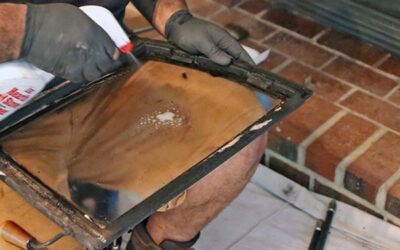 fireplace insert cleaning glass