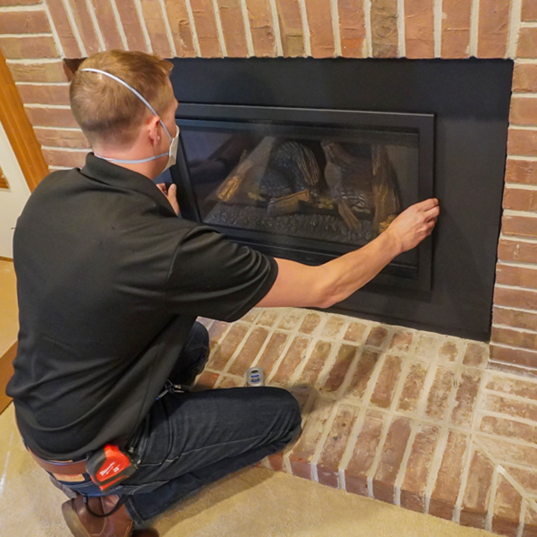 Fireplace insert installation in Cicero, IN.