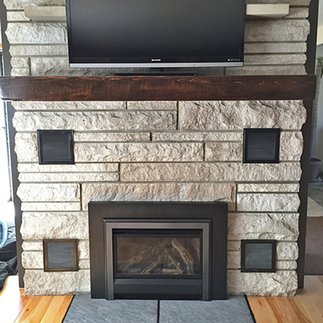Gas fireplace installation in Tipton, IN.