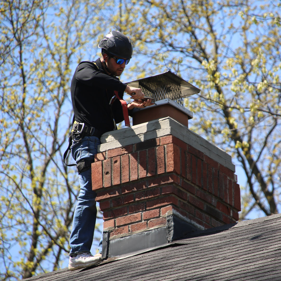 Chimney cap and crown repairs in Pendleton, IN.