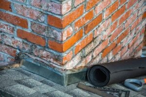 Brick chimney crown repair on an Indiana home